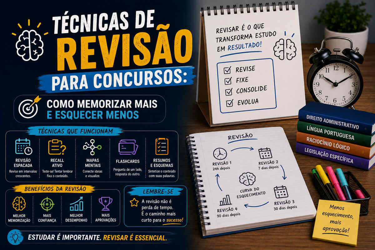 Técnicas de Revisão para Concursos: Como Memorizar Mais e Esquecer Menos